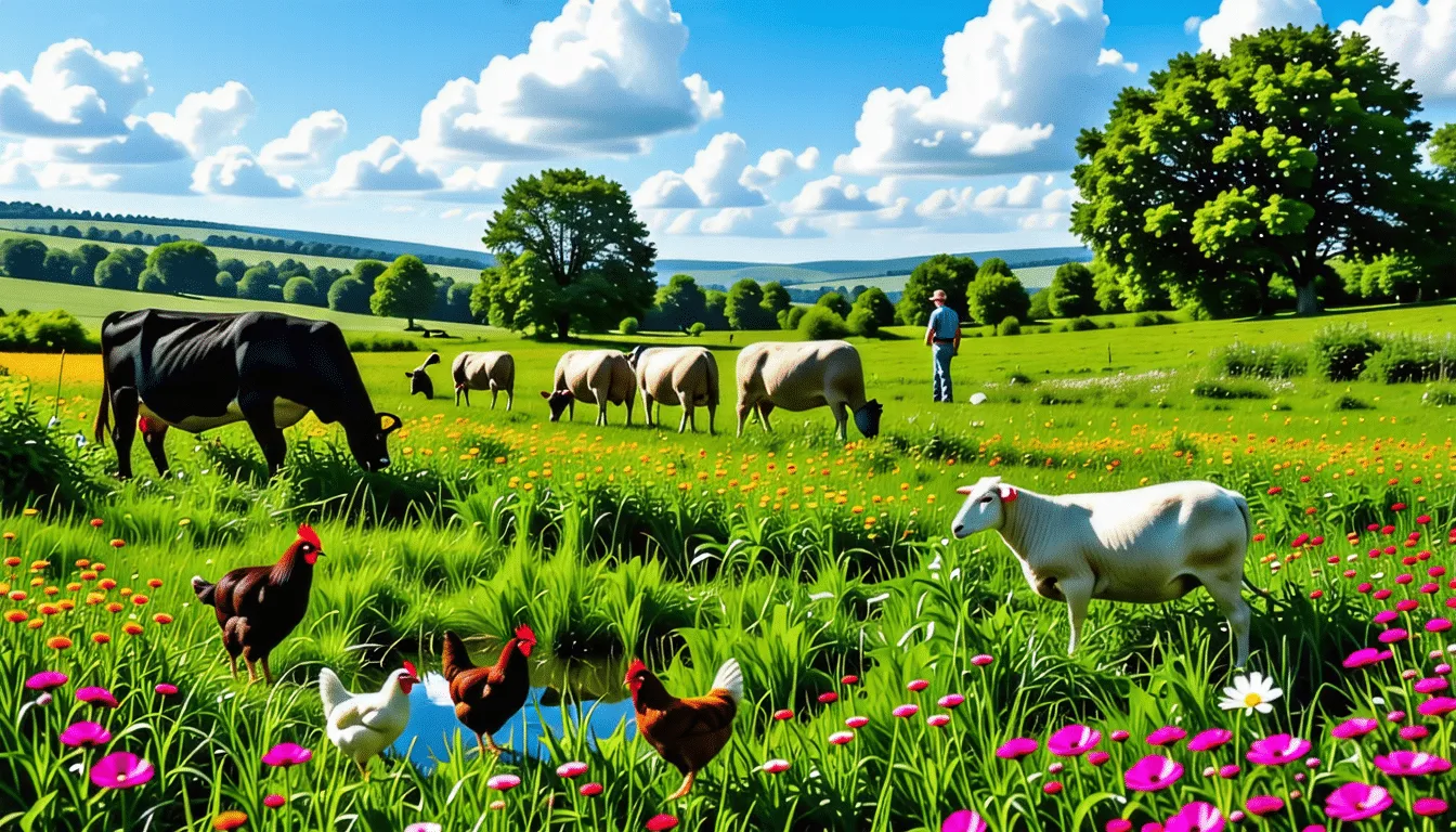 Chiots dans un enclos paillé en plein air, adulte couché à proximité